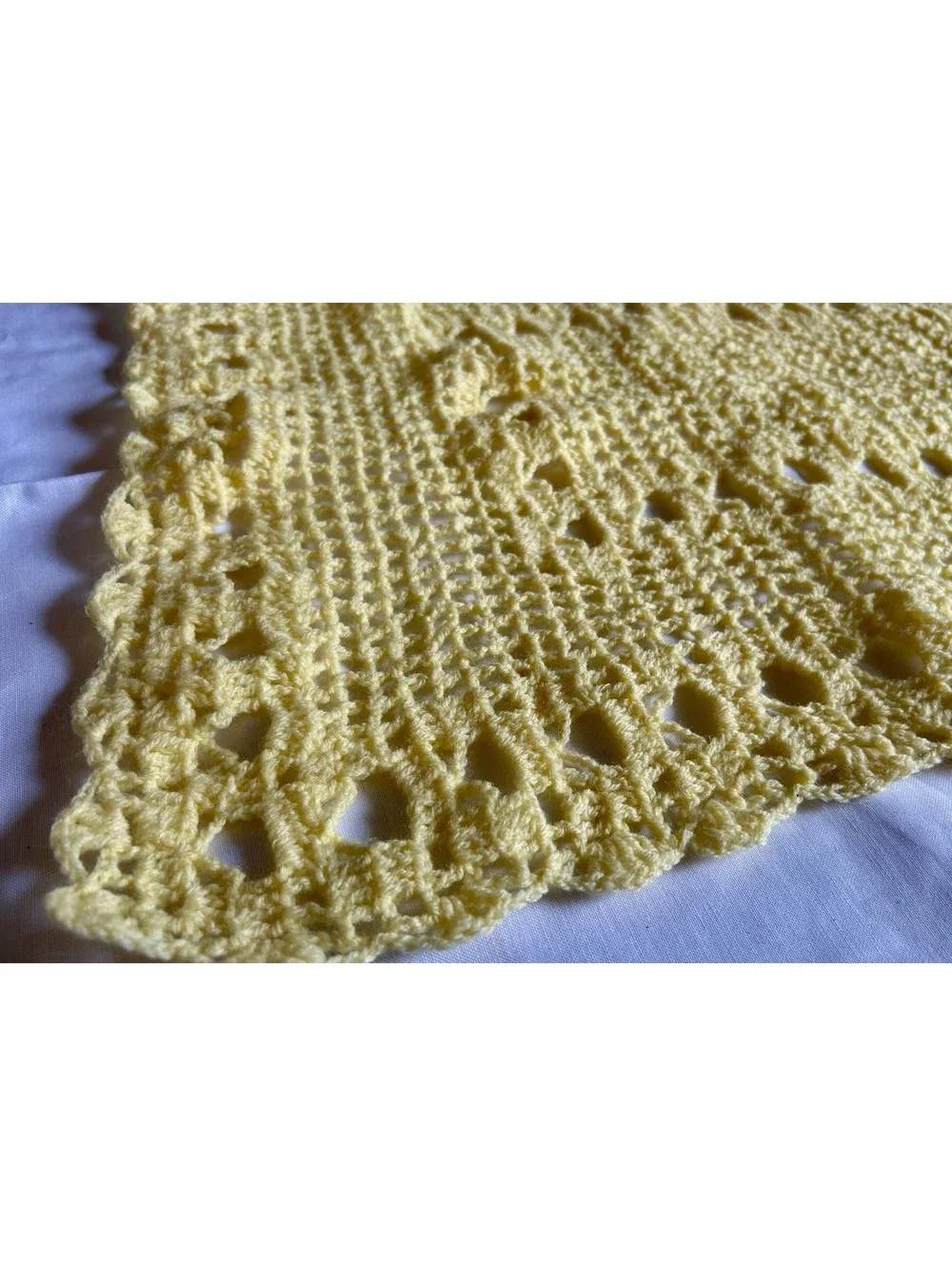 Handmade Yellow Crochet Square Doily